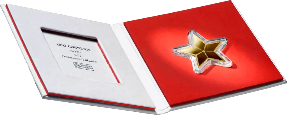 5 x 1 gr Combibar Stella Oro Valcambi con Scatola